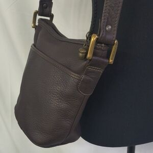 Vintage Timberland Brown Leather Crossbody Bag  Made In The USA